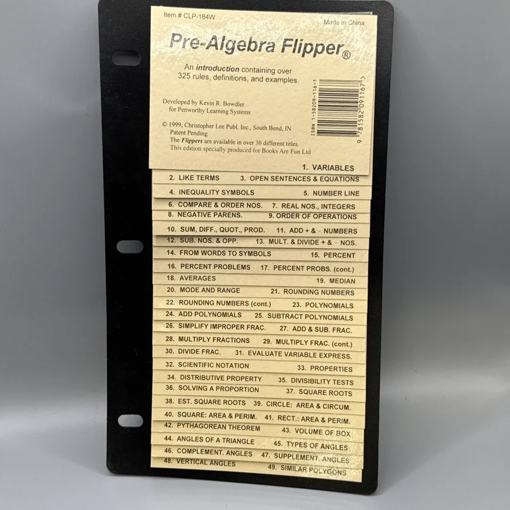 Pre Algebra Flipper Math To Go Help Aid Examples Practice Study Guide Tutor